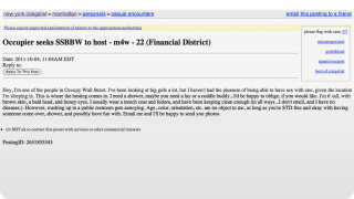 Illustration for article titled If You Went to #OccupyWallStreet, Someone Might Be Looking to Bone You on Craigslist